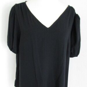 Lauren Conrad T-Shirt Women's XXL Black Short Sleeves Pullover Polyester V-Neck